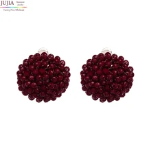 JUJIA модные популярные женские серьги-гвоздики, винтажные корейские хрустальные серьги для женщин oorbellen