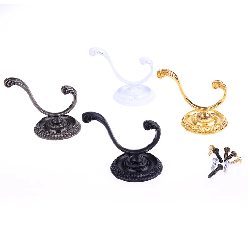 

1PC Vintage Retro Wall Mounted Round Base Double Hook Hanger Holder For Coat/Hat/Clothes/Robe/Towel Hook Heavy Duty
