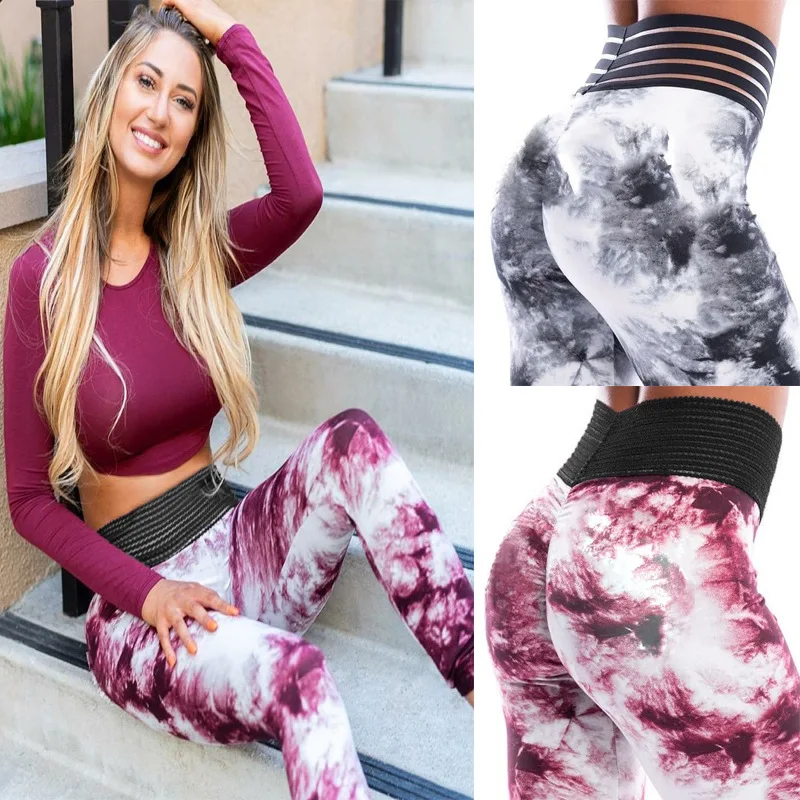 

3D Colorful Ink Print Fitness Leggings Women High Waist Marble Leggings Push Up Slim Leggins Dry Quick Pants Drop Shipping