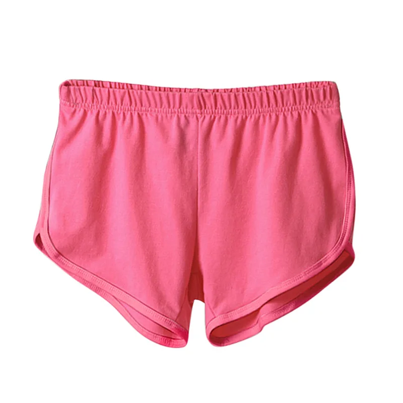 Для женщин Легинсы женские Краткости йоги быстросохнущие эластичность Прохладный Для женщин Шорты для женщин сплошной Мягкий хлопок Пляжные шорты Femme - Цвет: Pink