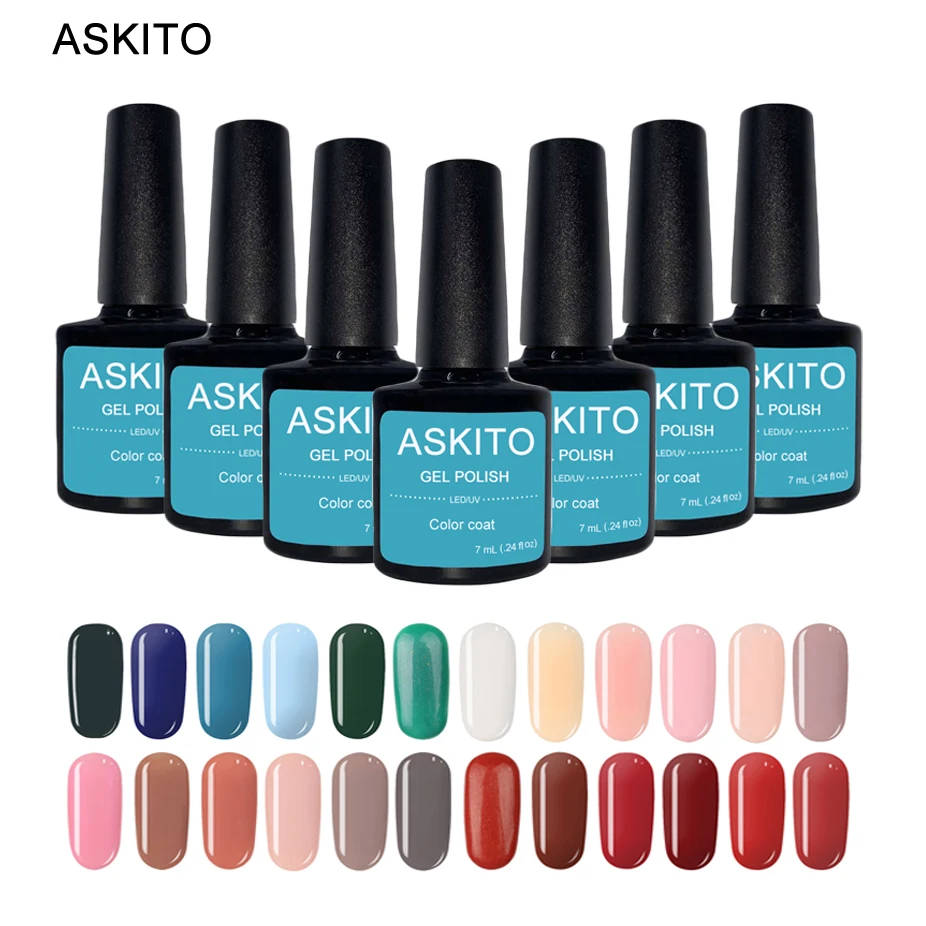 

ASKITO 2019 New Arrival Primer Gel Varnish Soak Off UV LED Gel Nail Polish Base Coat No Wipe Top Color Gel Polish