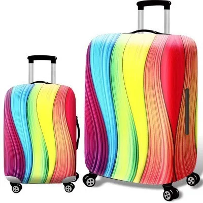 Модный чехол для костюма, чехол на колесиках, аксессуары для путешествий, чемодан, пылезащитный чехол для багажа, защитный чехол для 18-30 дюймов, сумка - Цвет: Multicolored stripes