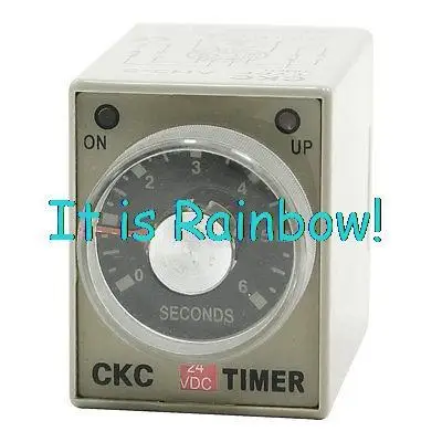 

Free Shipping Rotary Knob DPDT 8P 0-6 Seconds Timing Time Relay 24DC AH3-3 w LED Indicator