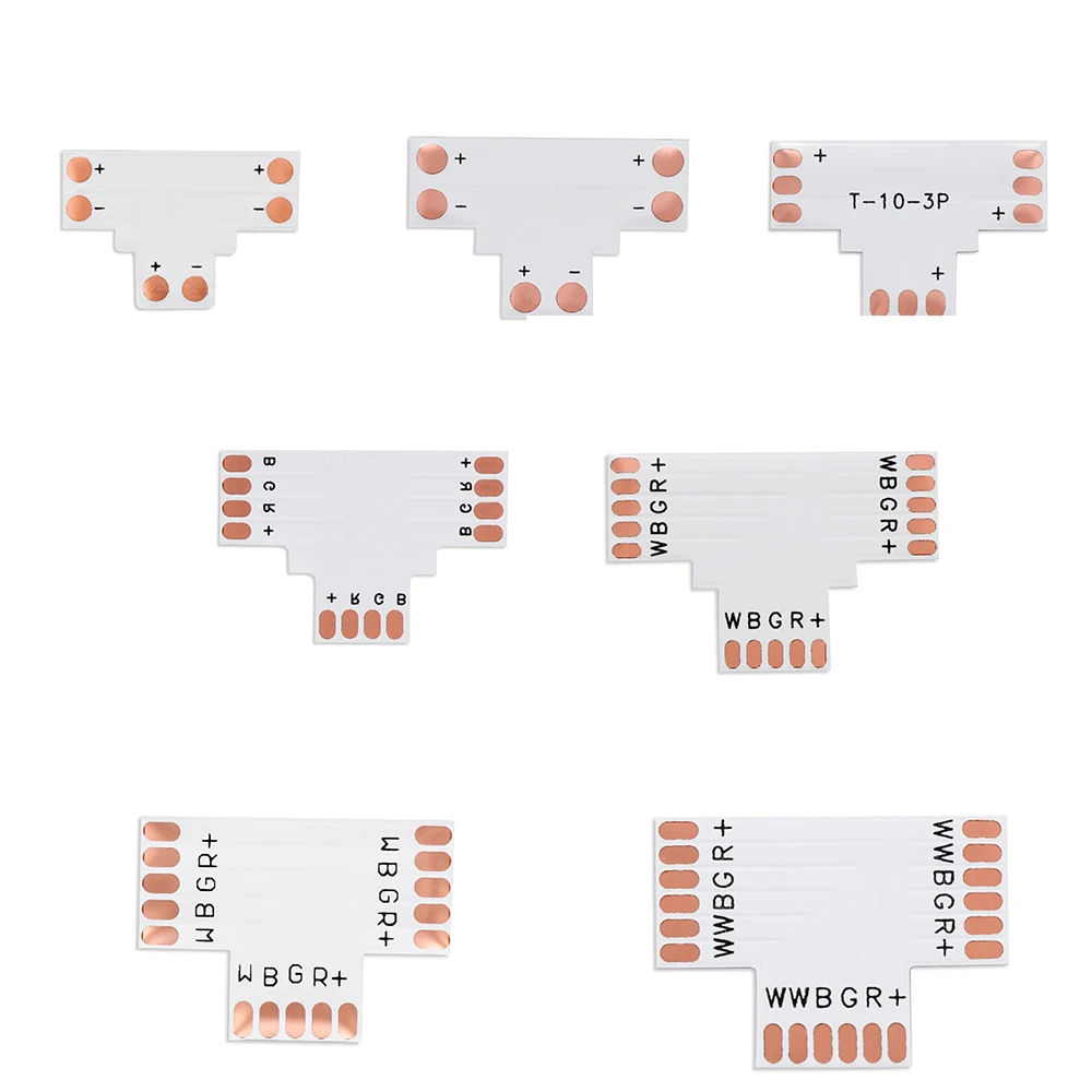 5 шт. L T X форма RGB RGBWW Светодиодная лента угловой разъем 8 мм 10 12 2pin 3Pin 4pin 5pin 6Pin один