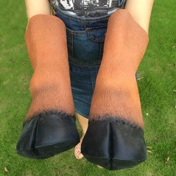 

1 Pair Latex Animal Horse Head Mask with Horseshoe Costume Toys For Halloween Party Masquerade For Halloween Days 215gE