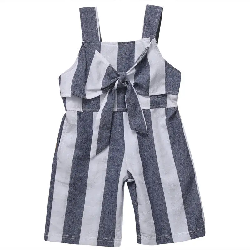

Summer Baby Girls Kid Girl Jumpsuit Striped Romper Sunsuit Outfit Fashion Halter Sleeveless Clothes Casual Cute Rompers