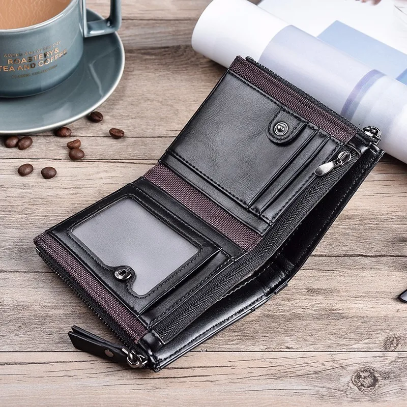 الاصطناعي جلد الرجال محفظة عملة محفظة جيب سستة محفظة مفيد الفاخرة محفظة صغيرة Bifold الذكور محفظة محفظة حمل بطاقات