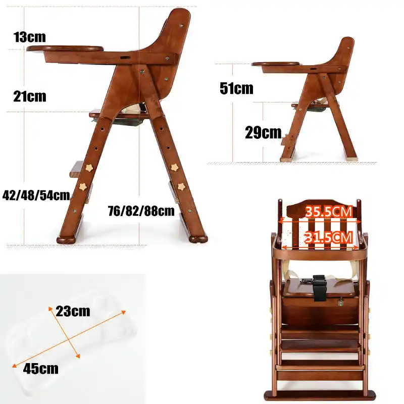 foldable wooden high chair