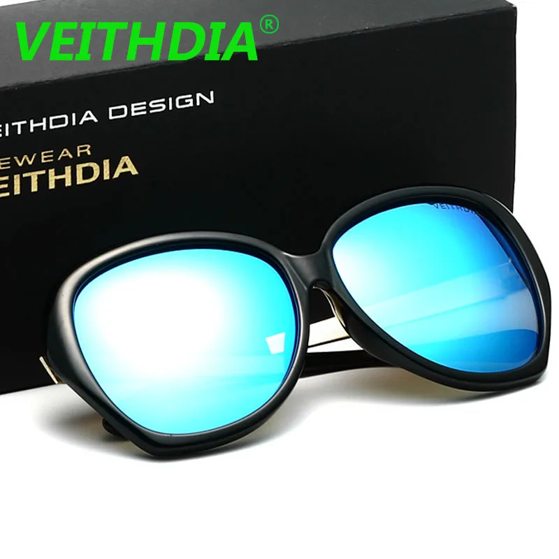 

VEITHDIA Polarized Sunglasses Women's Sun Glasses Oversized Mirror Lens TR90 Alloy Luxury Ladies Designer Eyewear For Women 8012