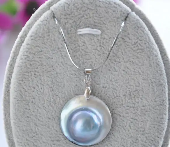 

FREE SHIPPING>>>@ Very Fine nanJ0847 GRAY SOUTH SEA MABE PEARL PENDANT