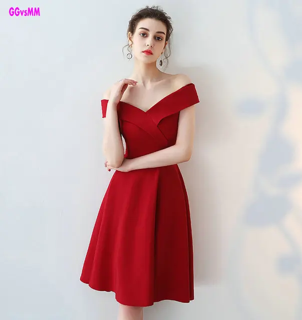 simple red cocktail dress