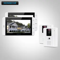 HOMSECUR 7 "проводной видео домофон вызова системы + мониторы для квартиры 2C2M: TC011-W камера (белый) + TM703-W (белый)