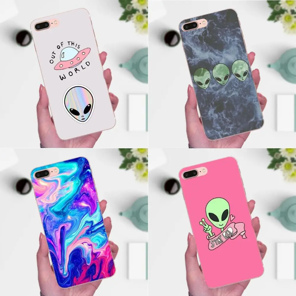 

Trippy Alien Emoji For Huawei P8 P9 P10 P20 P30 Mate 7 8 9 10 20 Lite Plus Pro 2017 Soft Capa Case