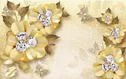 Туфли в роскошном европейском стиле золотой Алмазный Шелковый цветок стена-фон с ювелирными украшениями обои с изображением окна