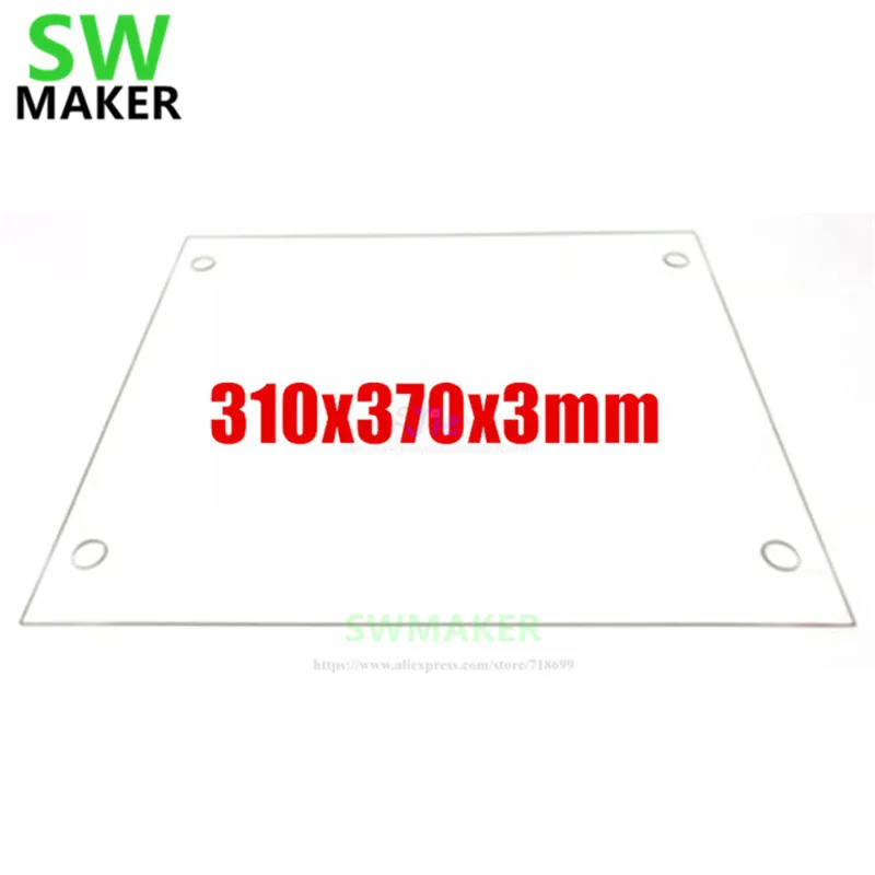 SWMAKER 310x370x3 мм боросиликатное стекло пластина плоская w/винтовые отверстия