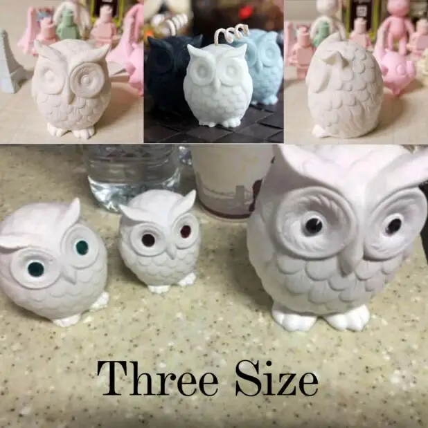 

Owl shaped handmade soap molds fondant cake decoration clay craft tools Salt carving mould DIY silicone candle mold