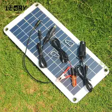 LEORY 18V 10.5W Portable Solar Panel Charger Polycrystalline Sunpower Solar Cells For Camping Car 12V Battery 5V Phone
