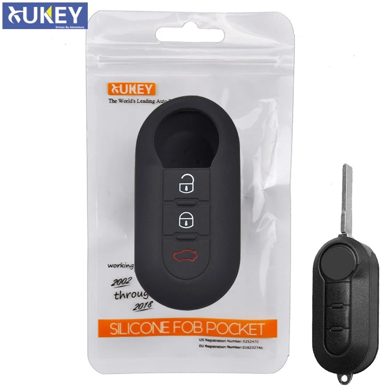 3 Button Silicone Remote Key Cover Case FOB Fit For FIAT 500 PANDA PUNTO BRAVO LANCIA YPSILON STILO DUCATO DELTA SHELL HOLDER