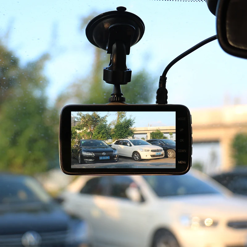 Full HD 1080P Car DVR Double lens camera rearview mirror Night Vision