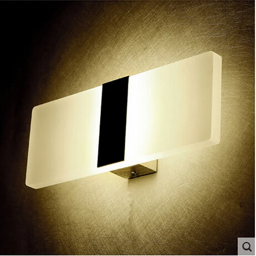 Mini 3W 6W Led Acrylc Wall Lamp AC85 265V 14CM 22CM Long warm white Bedding Room