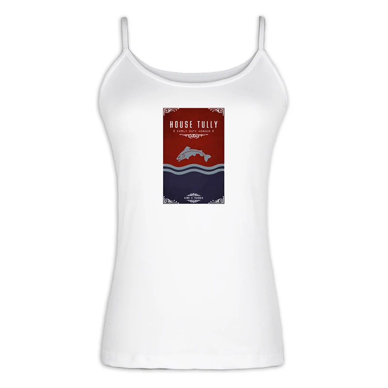 ibSingletS2173W Рыбная Игра престолов Дом Талли семьи риверрун, обязанность, честь сексуальные дамские, женские жилеты майка хлопковые топы на лямках - Цвет: ibSingletS2173W