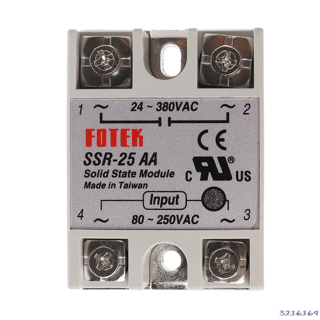 

Solid State Relay Module SSR-25 AA 25A 250V 80-250V AC Input 24-380V AC Output