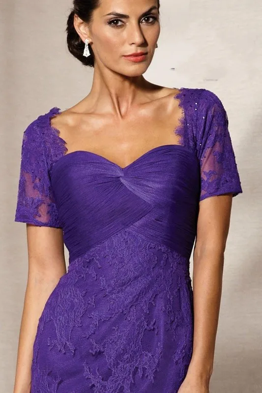 2017 Plus Size Mother Of The Groom Dresses Purple Short Sleeve Lace 2017 Plus Size Mother Of The Groom Dresses Purple Short Sleeve Lace A Line Long Bride Dress Vestido Mae Da Noiva In