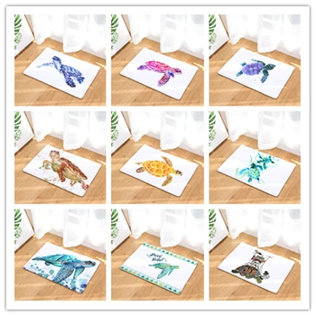 

Nordic INS style printed door mat Turtle cartoon carpet plant mat bedroom door bed covered with blanket