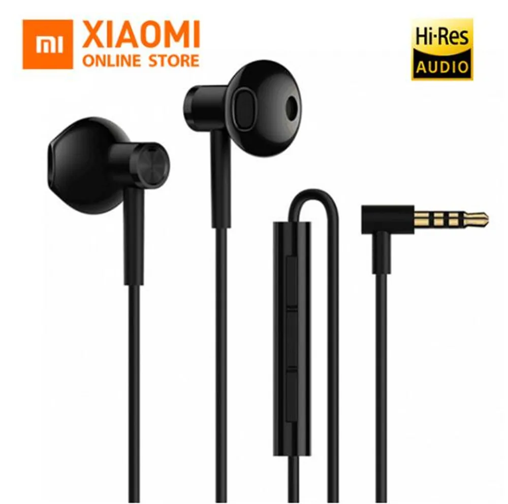 

Original Xiaomi Hybrid DC Half In-Ear earphone horn 3.5 L-Shape Plug MEMS Microphone Wire Control Dual Driver for Android system