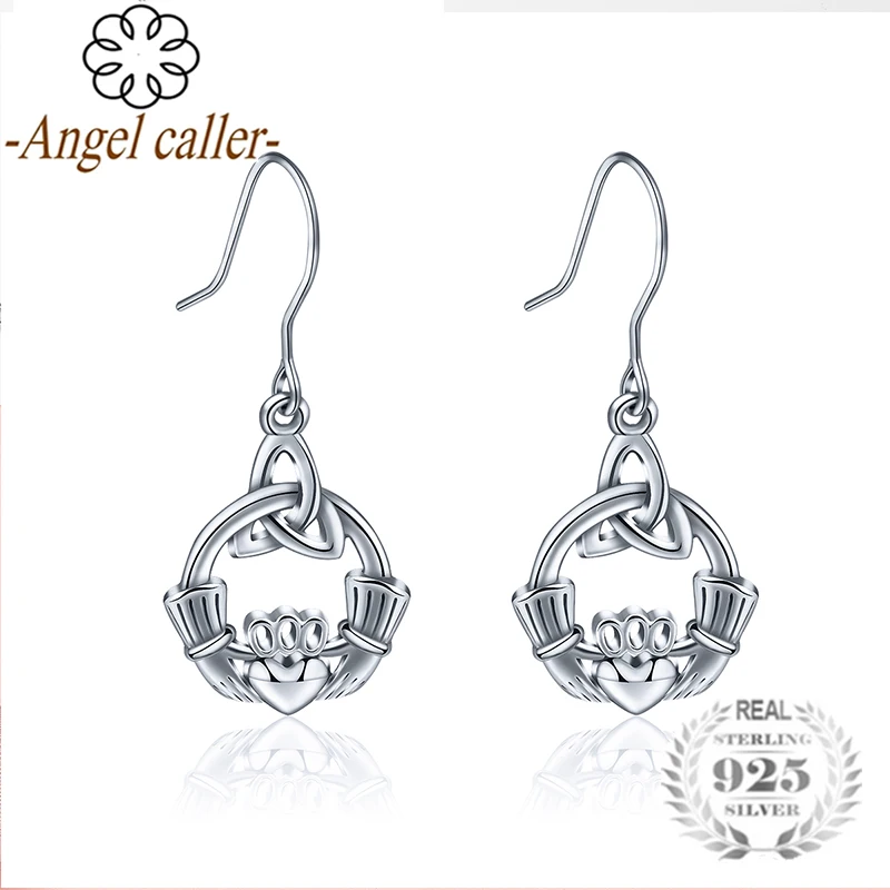 Серебряные серьги Angel Caller S925 из стерлингового серебра Claddagh удача ирландский