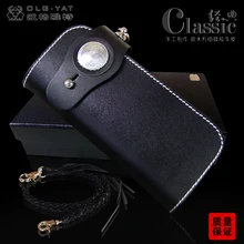 OLG. YAT ручной работы кошелек мужской бумажник puse кожа растительного дубления мужские кошельки длинный саквояж воловья Сумочка Черный кошелек сумки