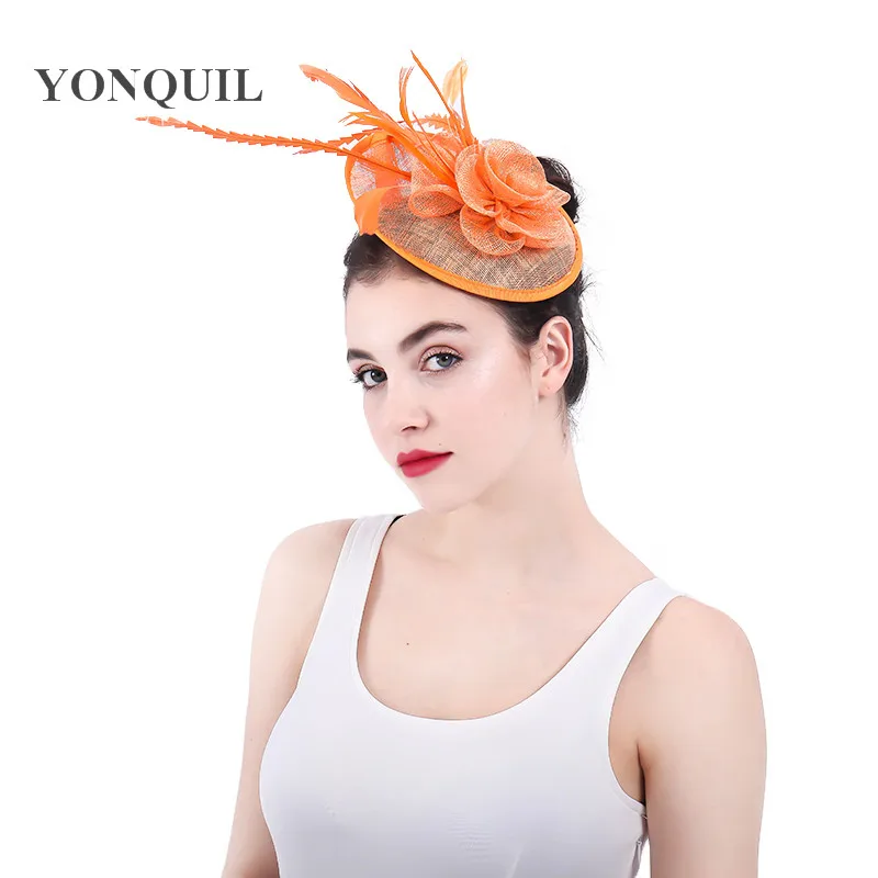 

Women cocktail fascinator flower handmade sinamay hat bridal hair accessories elegant fascinators for party kentucky hats SYF312