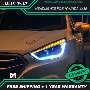

Car Styling Head Lamp for Hyundai IX35 Headlights New Tuscon LED 2010-2013 LED DRL Bi Xenon Lens High Beam Parking Fog Lamp