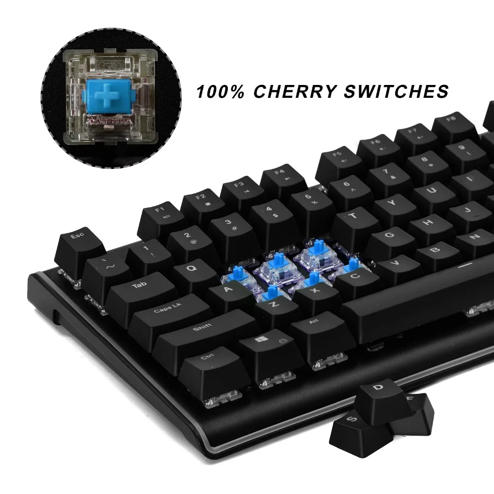 Игровая клавиатура DURGOD [Cherry MX Blue Switches] механическая клавиатура с подсветкой RGB светодиодный с подсветкой для ПК и компьютерных геймеров и типов