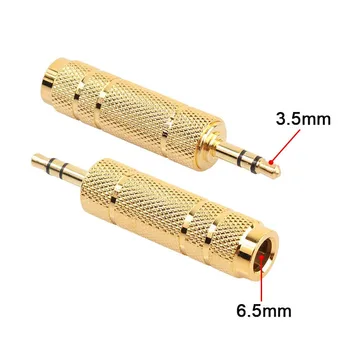 

For Mic Headphone AUX Cable Convertor 3.5 Jack Plug to 6.35 Jack Stereo Audio Adapter 3.5mm Male to 6.5mm Female Adapter