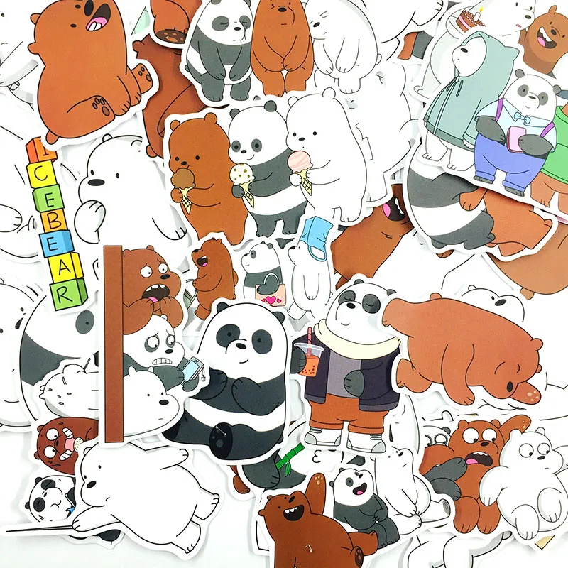 36pcs/lot Cartoon Cute Little Bear Sticker Toys Waterproof Computer Glass Backpack Fashion Stickers Gifts