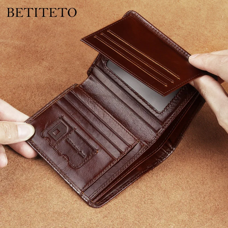Мужской кошелек Betiteto из натуральной кожи маленькие бумажники модные портмоне