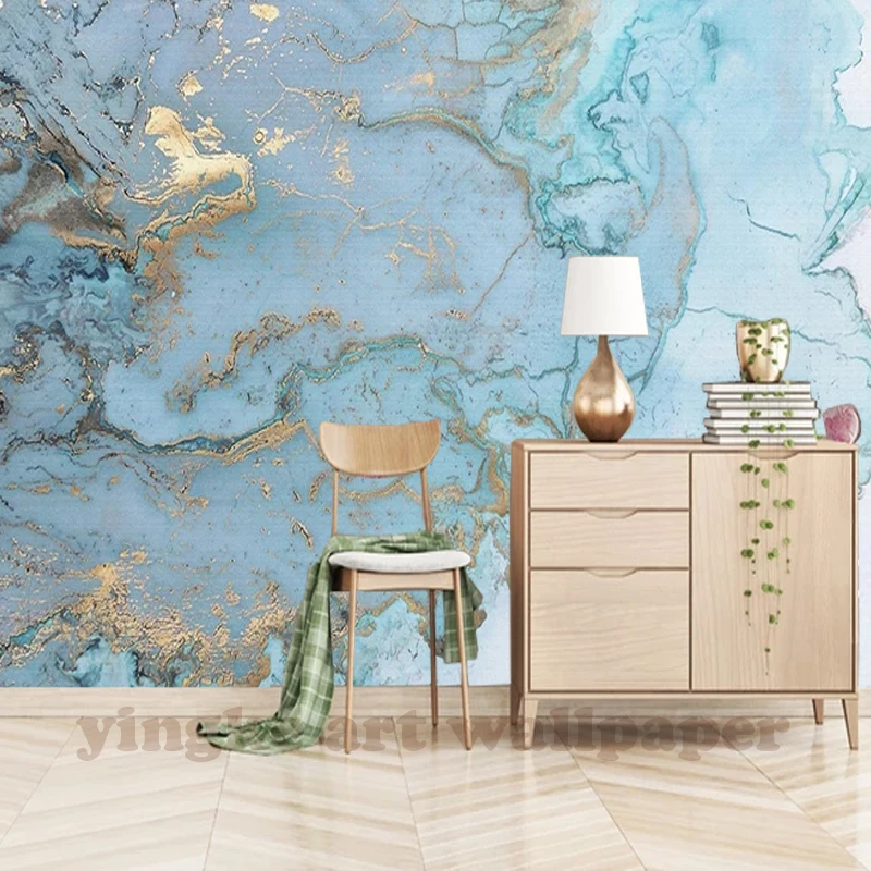

Custom Wallpaper For Walls 3 D Modern European Style Art Mural blue ocean map Living Room TV Background Photo Wallpaper
