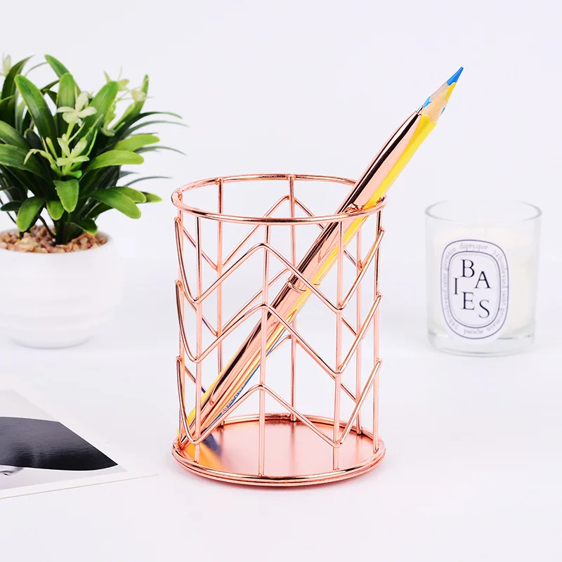 

Office Pen Holder Makeup Storage Box Cylindrical Case Storage Lipstick Brush Pen Holder Organizer Iron