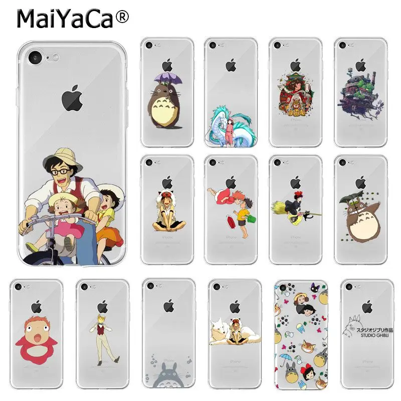 

MaiYaCa Studio Ghibli Totoro Ponyo Spirited Away TPU Soft Phone Case Cover for iPhone X XS MAX 6 6s 7 7plus 8 8Plus 5 5S SE XR