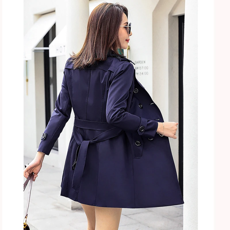 Tranchée Avec Réglable Dames Nouveau Femme Classique Manteau De Breasted Automne Ceinture 2018 Survêtement Affaires Ka Mode Qing Double zang Élégantes Qi N74 x06vnBwvaq