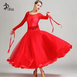 Лирические танцевальный костюм платье Принять Индивидуальный дизайн бальные танцы длинные платья обувь для девочек