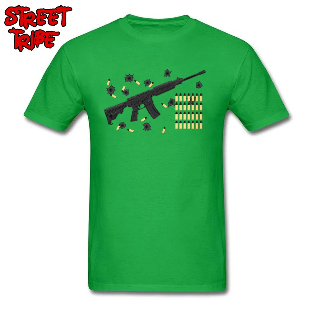 firearm bullet machine gun shot Tops T Shirt Father Day O Neck Cotton Fabric Mens T Shirts Design Clothing Shirt Fashionable firearm bullet machine gun shot green