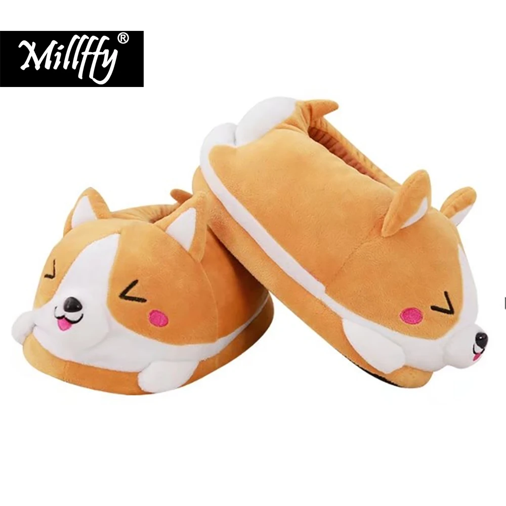 Тапочки Koi dog с героями мультфильмов милые теплые плюшевые тапочки двойной