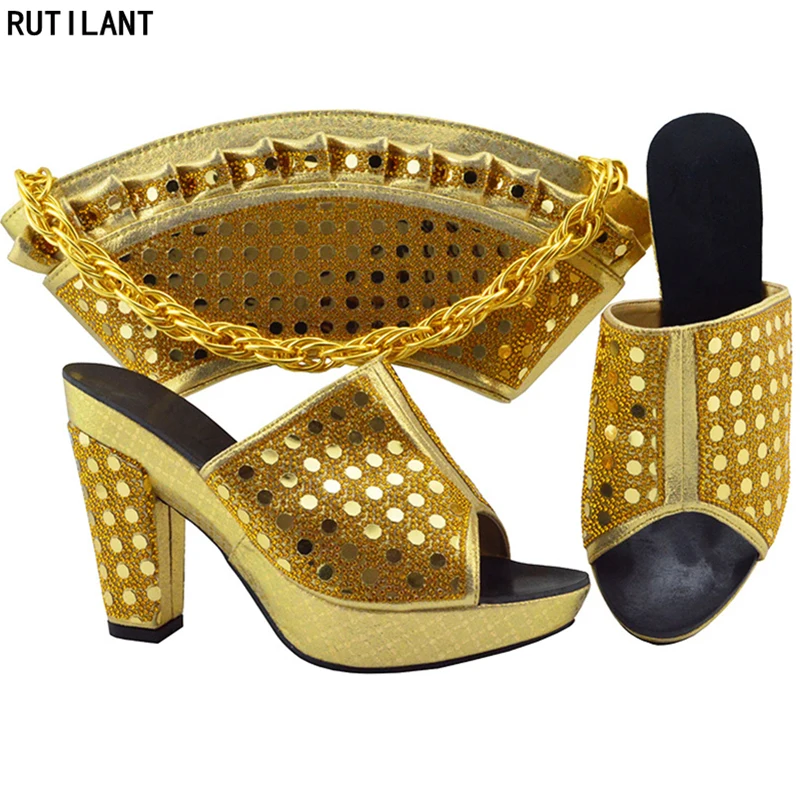 

Latest Design Ladies Shoes with Matching Bag Set Decorated with Rhinestone Sales In Women Matching Shoes and Bag Set Party Shoes