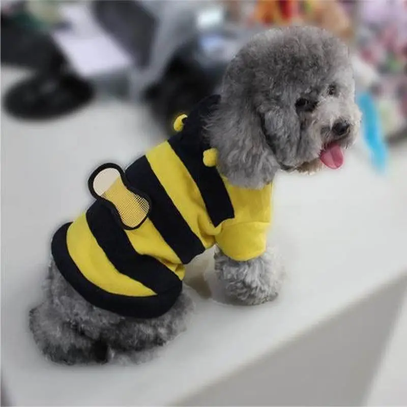 

Pet Clothes Cute Bees Dog Cat Clothes Soft Fleece Teddy Poodle Dog Clothing Pet Product Supplies Accessories