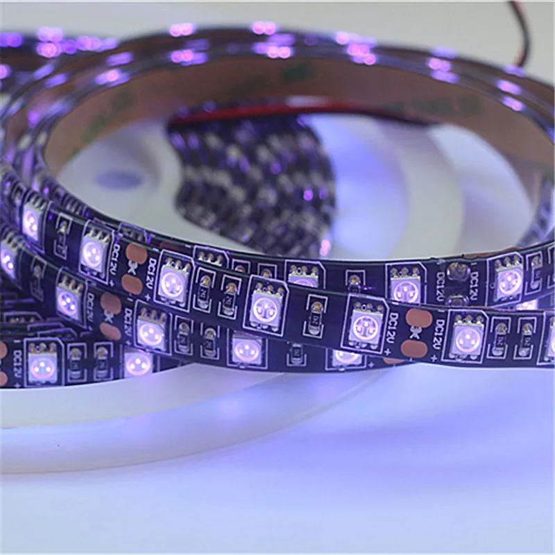 УФ светодиодная ленсветильник 5050 SMD 60Led s/m 395 405nm Диодная лента с ультрафиолетовым