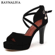 New Fashion Women's Shoes Genuine Leather Gladiator Sandals High Heels Female Wedding Dress Shoes Woman Open Toe Pumps YG-B0118 vankaring genuine leather new fashion women sandals high heels round toe red gun color shoes woman dress party casual sandals