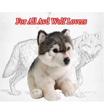 

Cute Cuddly Lifelike Wolf Soft Stuffed Animal Adorable Realistic Plush Toy Lovely Decoration Fluffy Birthday Gifts for Children