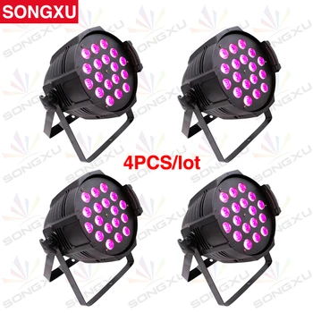 

SONGXU 4pcs/lot 18X10W RGBW 4in1 LED Par Cans Light with Power In and Out High Power PAR Light /SX-PL1810B